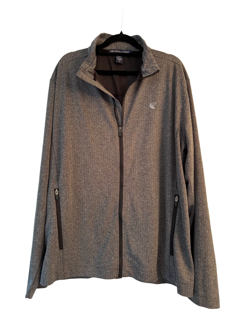 Devon & Jones Men's Full Zip Performance Jacket Heather Grey